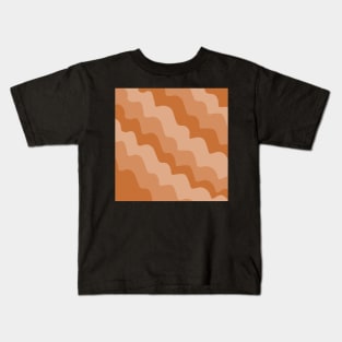 Brown wavy ocean waves gradient Kids T-Shirt